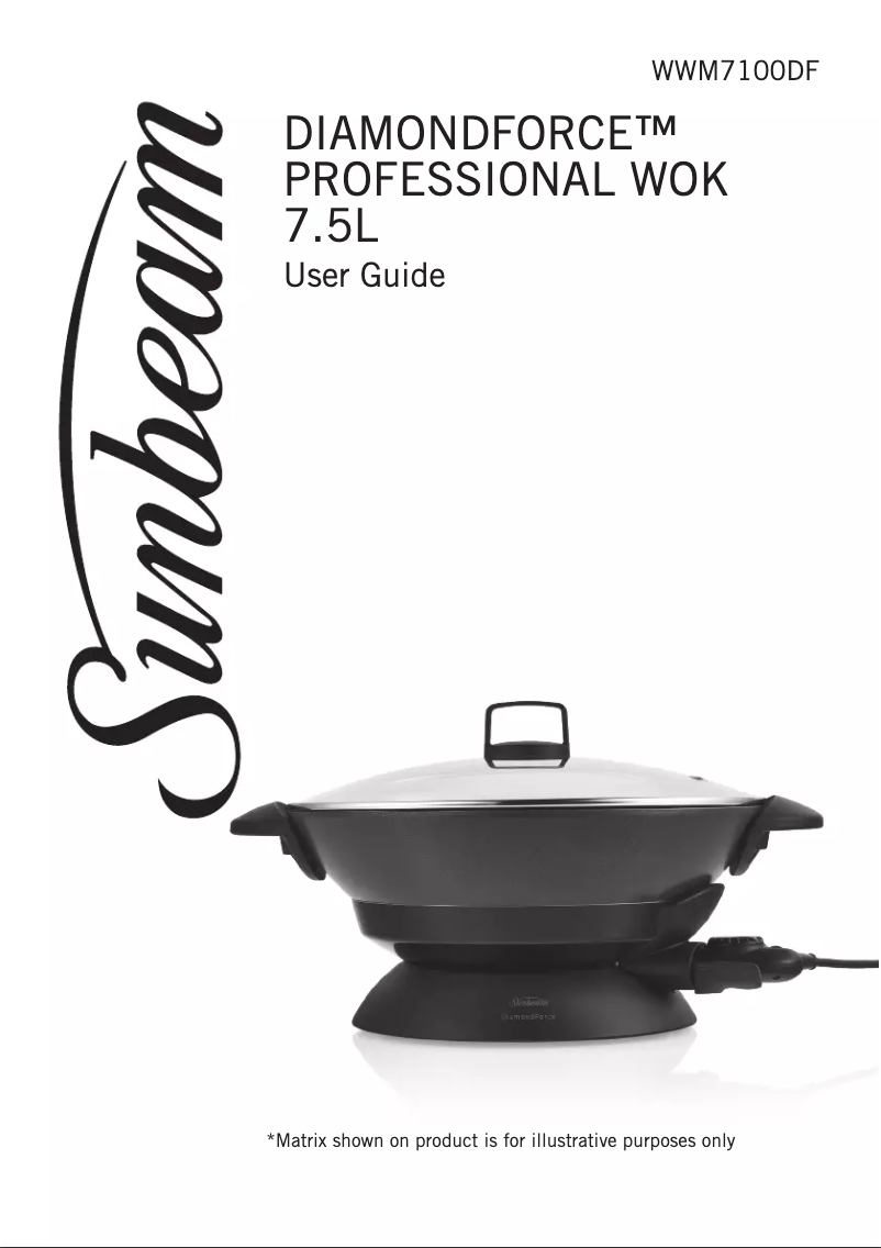 Page 1 de la notice Manuel utilisateur Sunbeam DiamondForce WWM7100DF