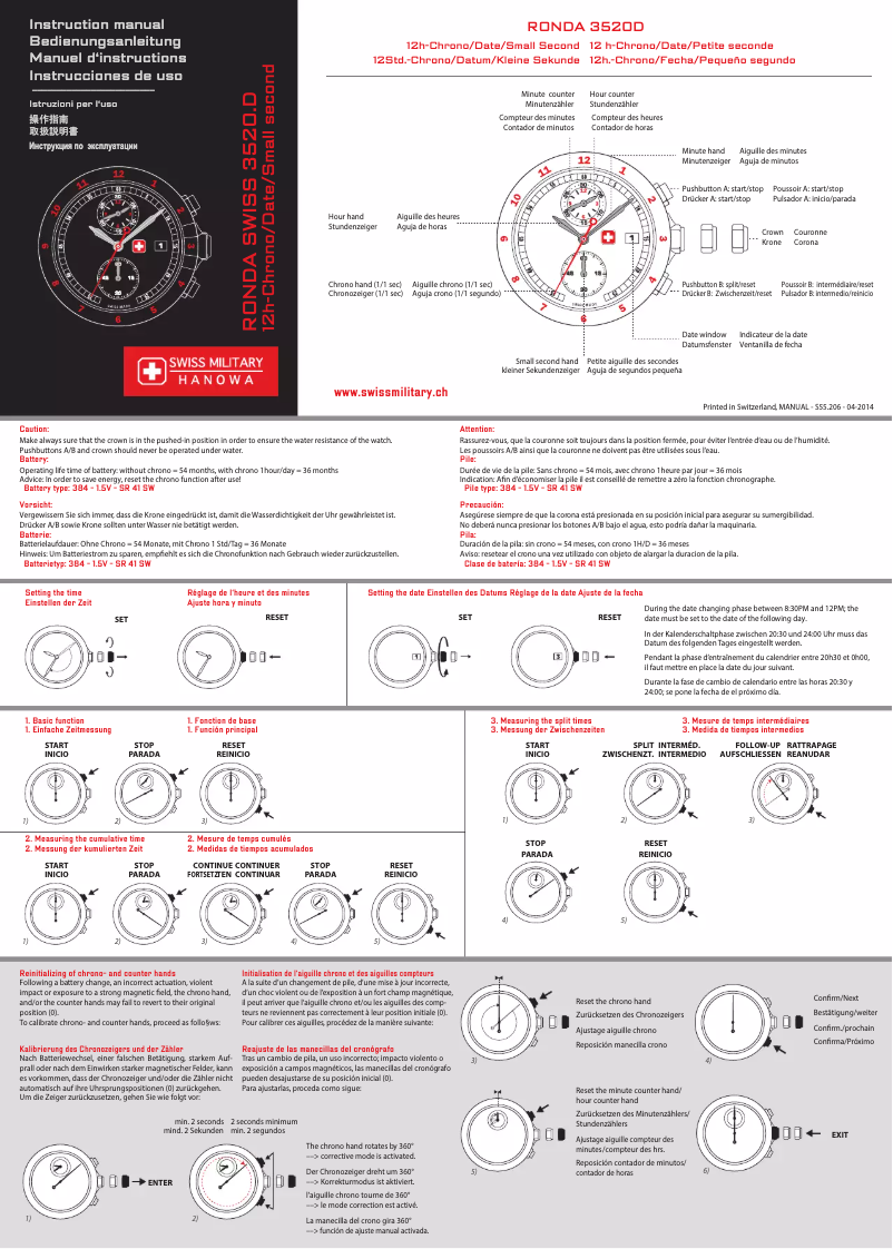 Image de la première page du manuel de l'appareil Airborne Chrono
