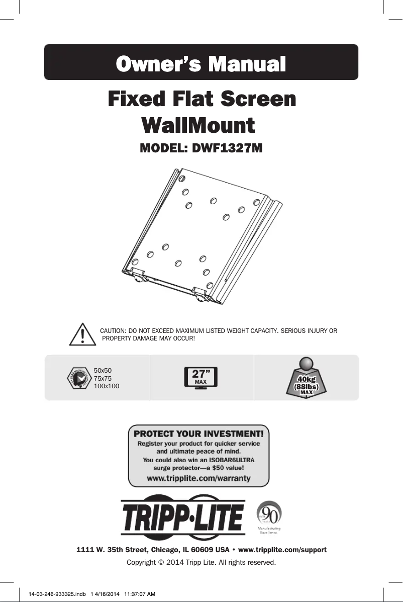 Image de la première page du manuel de l'appareil DWF1327M