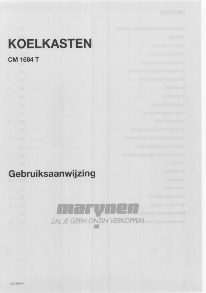 Page 1 de la notice Manuel utilisateur Marynen CM 1684 T