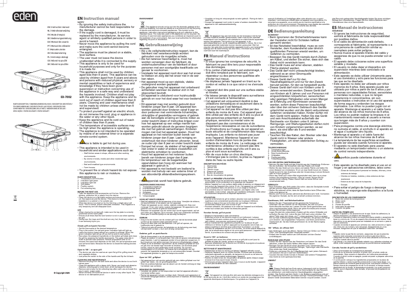 Image de la première page du manuel de l'appareil ED-7002