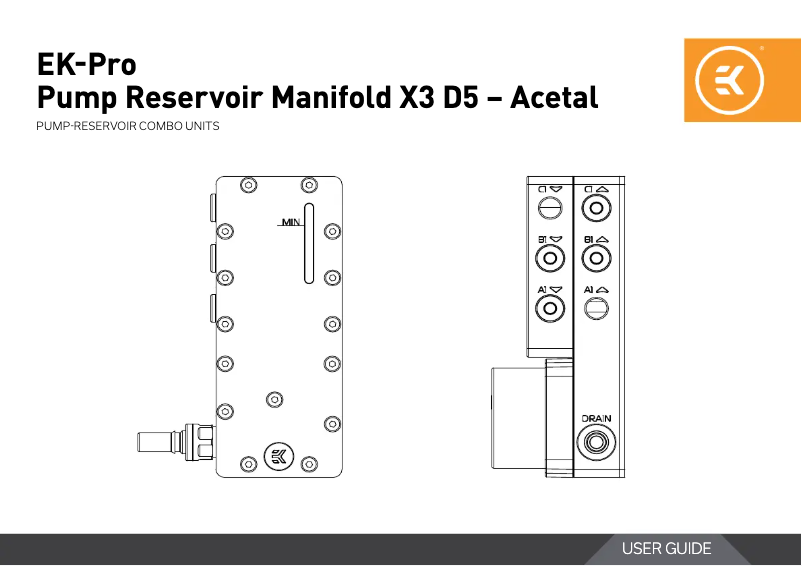 Page n°1 - Manuel utilisateur EK Water Blocks EK-Pro Pump Reservoir Manifold X3 D5