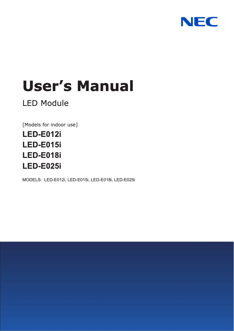 Página 1 del manual Manual de usuario NEC MultiSync E015I