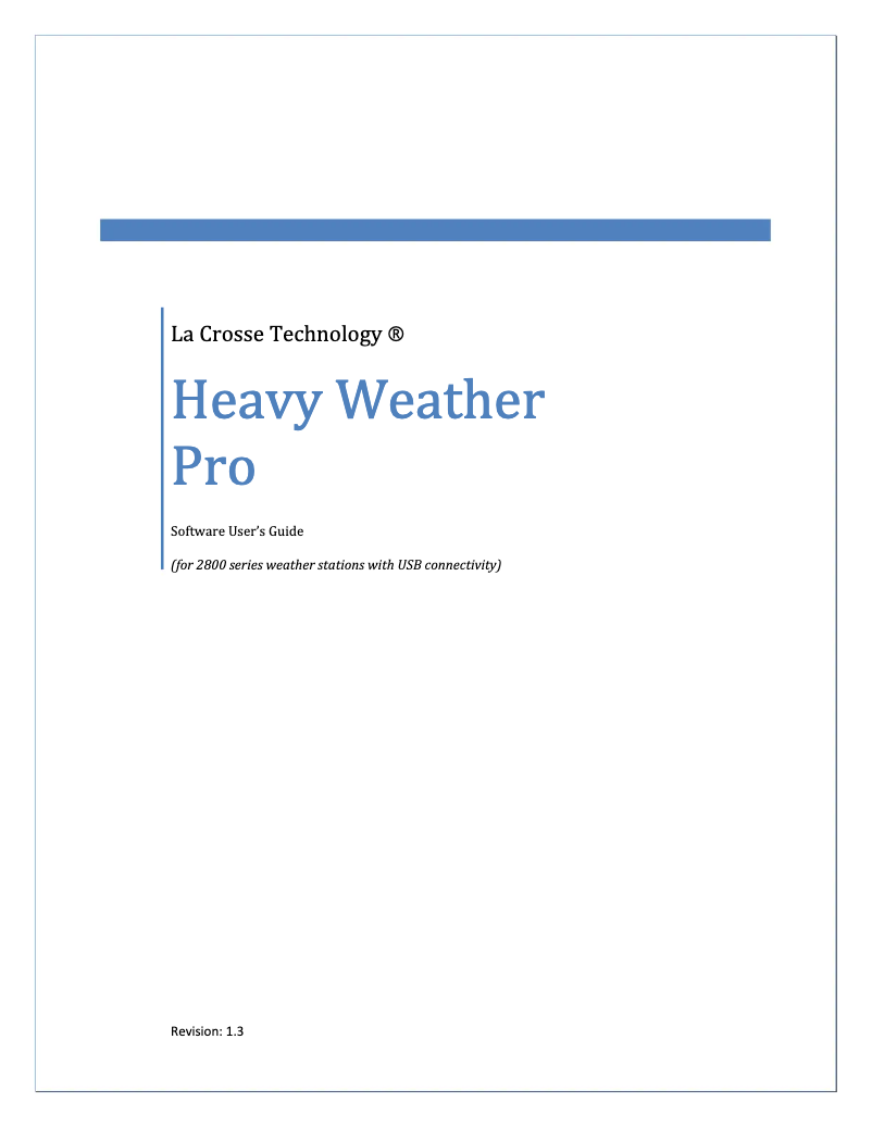 Page n°1 - Manuel utilisateur La Crosse Technology WS-2815U-IT-AL