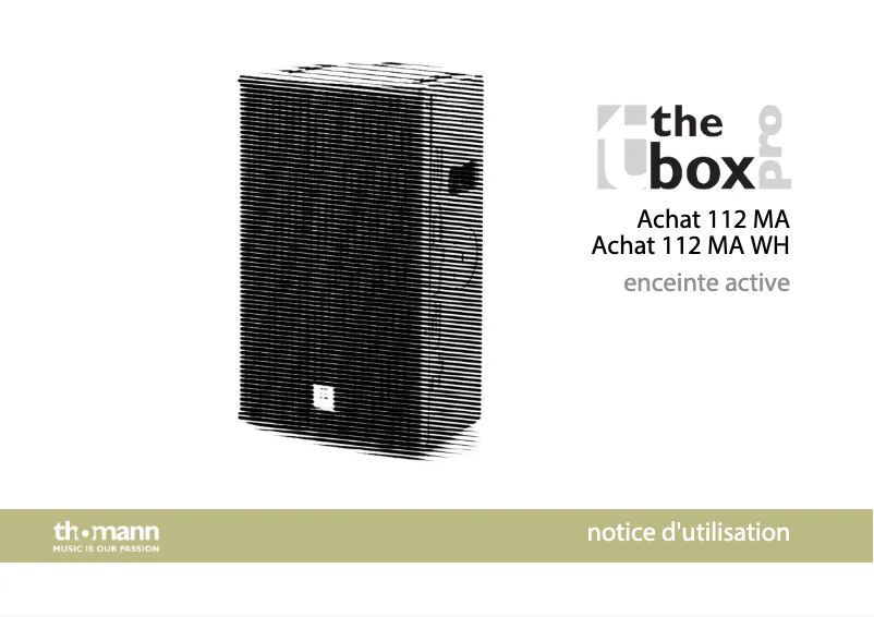 Page 1 de la notice Manuel utilisateur The Box Pro Achat 112 MA