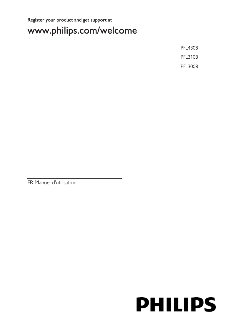 Page 1 de la notice Manuel utilisateur Philips 50PFL3008T
