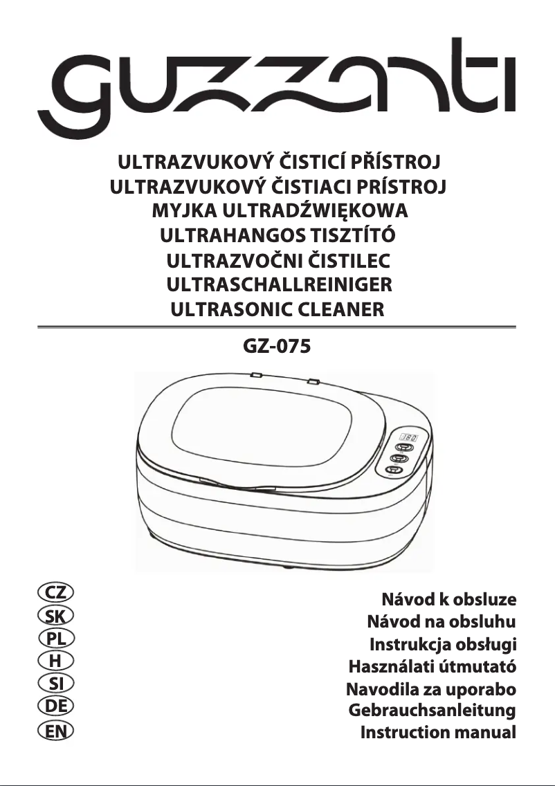 Page 1 de la notice Manuel utilisateur Guzzanti GZ-075
