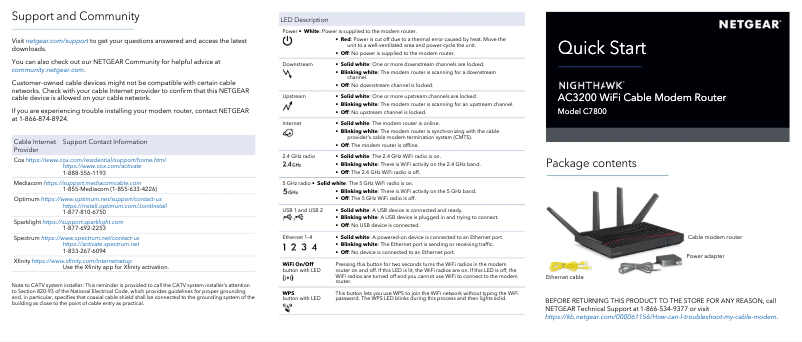 Page 1 de la notice Guide d'installation Netgear Nighthawk X4S C7800