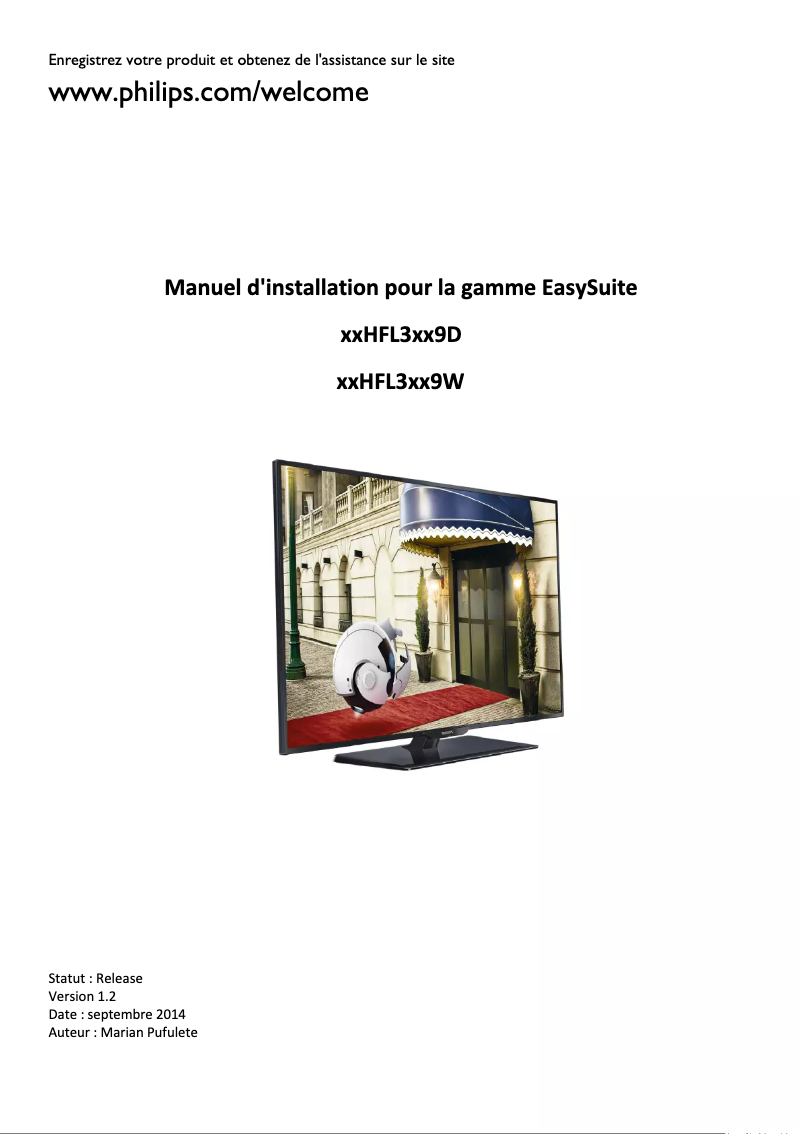 Page 1 de la notice Guide d'installation Philips 24HFL3009W