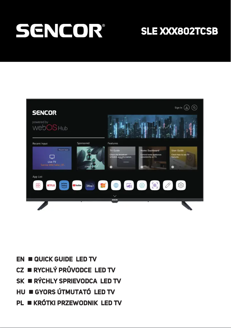 Imagen de la primera página del manual del dispositivo SLE 43US802TCSB