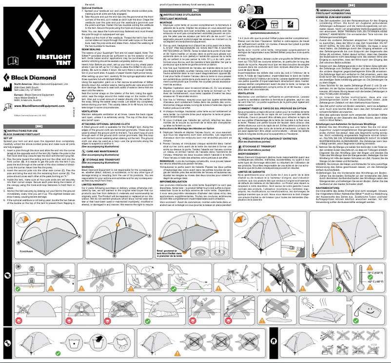 Page 1 de la notice Manuel utilisateur Black Diamond FirstLight 3P
