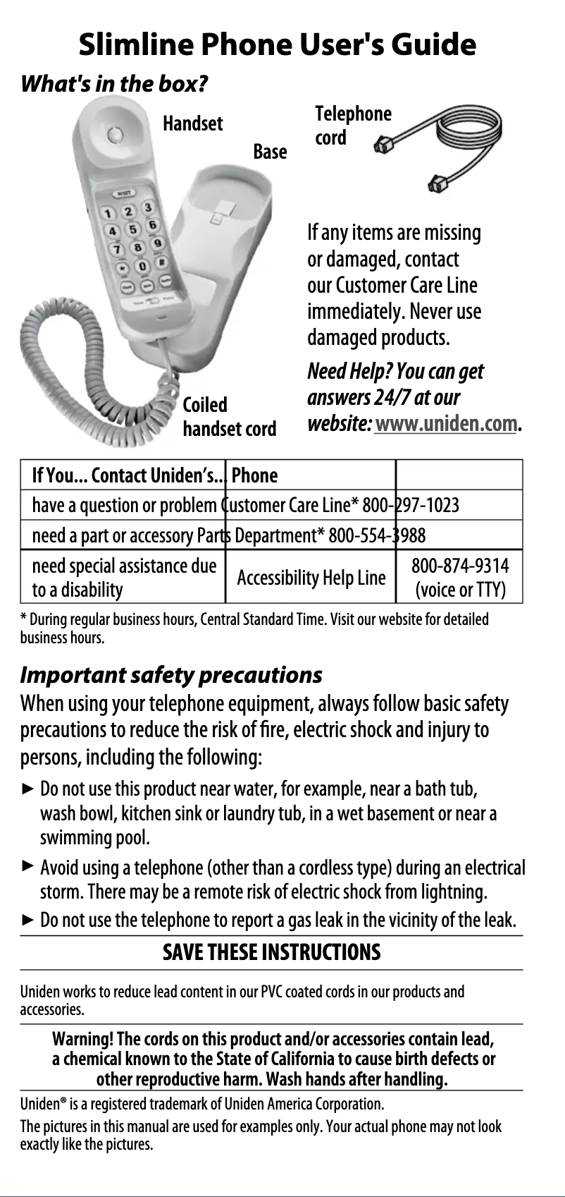Page 1 of the manual User Manual Uniden CEZ202