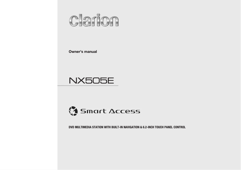 Page 1 de la notice Manuel utilisateur Clarion NX505E