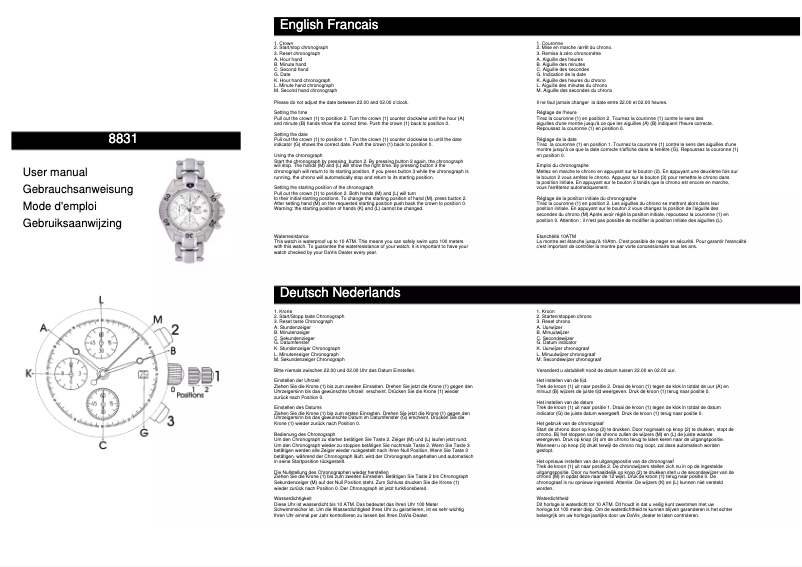 Image de la première page du manuel de l'appareil 8831