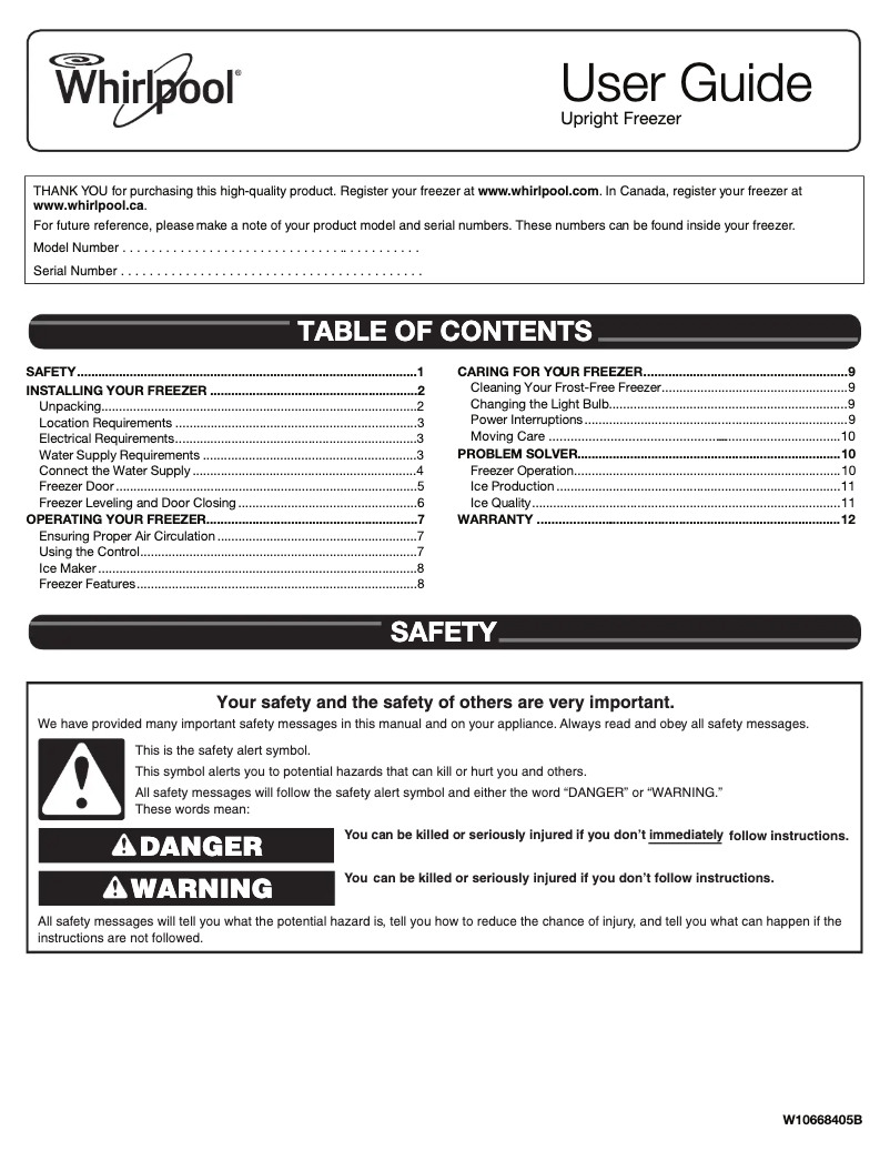 Image de la première page du manuel de l'appareil WSZ57L18D