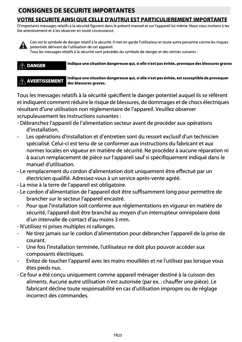 Page 1 de la notice Manuel utilisateur Whirlpool AKP 561