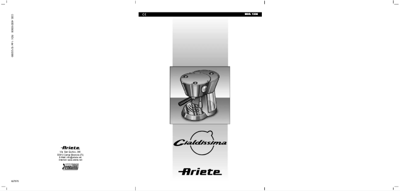 Page 1 of the manual User Manual Ariete Coffee break 1336
