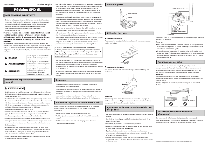 Page 1 de la notice Manuel utilisateur Shimano PD-R9100