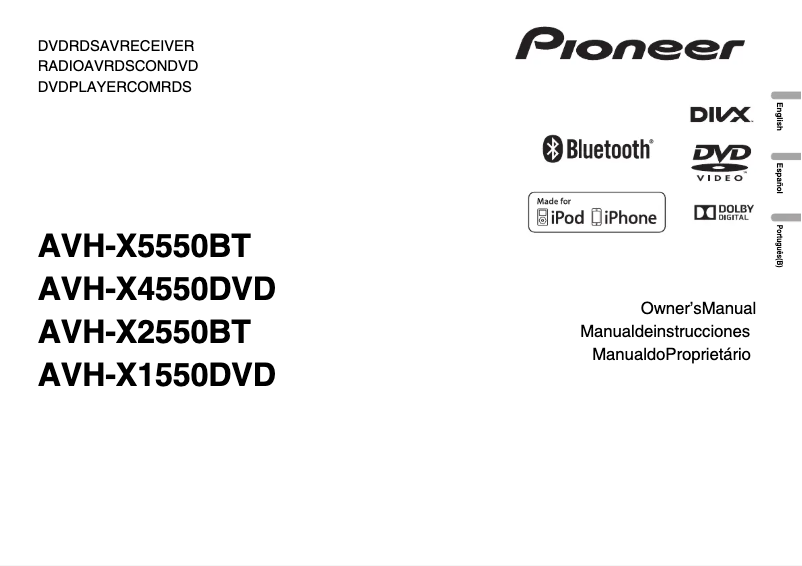 Page n°1 - Manuel utilisateur Pioneer AVH-X2550BT