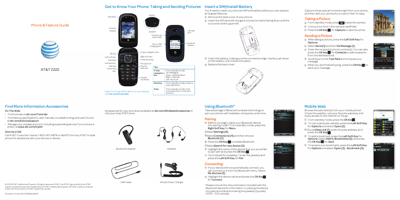 Page 1 de la notice Manuel utilisateur ZTE Z222