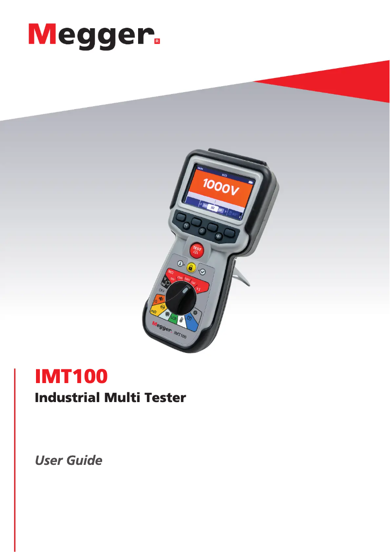Page 1 de la notice Manuel utilisateur Megger IMT100