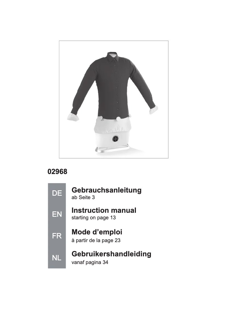 Page 1 de la notice Manuel utilisateur Cleanmaxx 02968