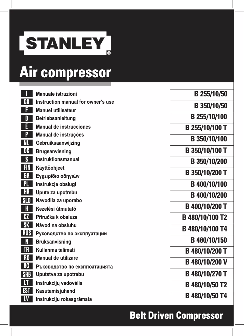 Image de la première page du manuel de l'appareil B 480/10/200 T