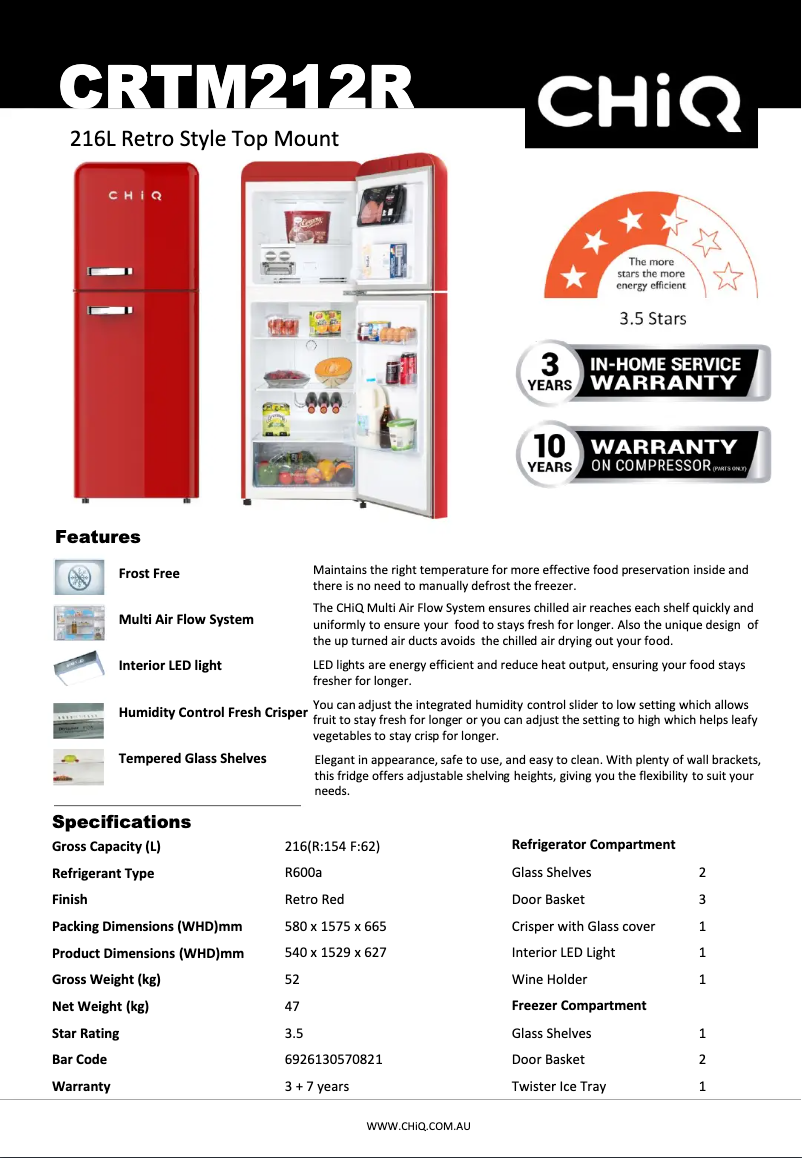 Image de la première page du manuel de l'appareil CRTM212R