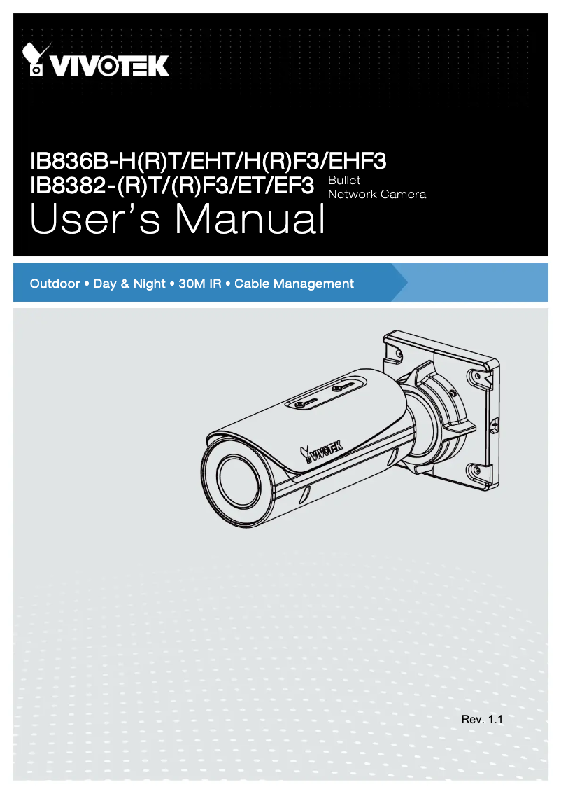 Page 1 de la notice Manuel utilisateur Vivotek IB836B-HT