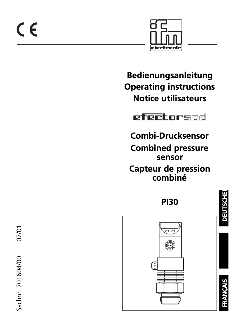 Image de la première page du manuel de l'appareil PI3009