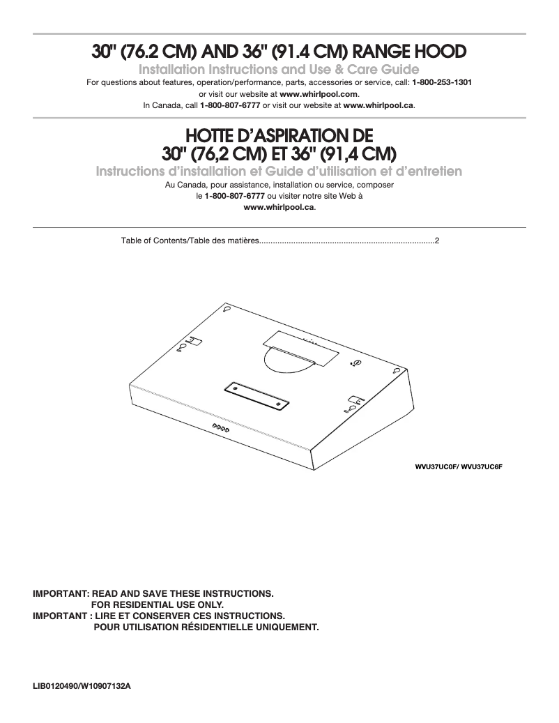 Page n°1 - Guide d'installation Maytag WVU37UC6FS