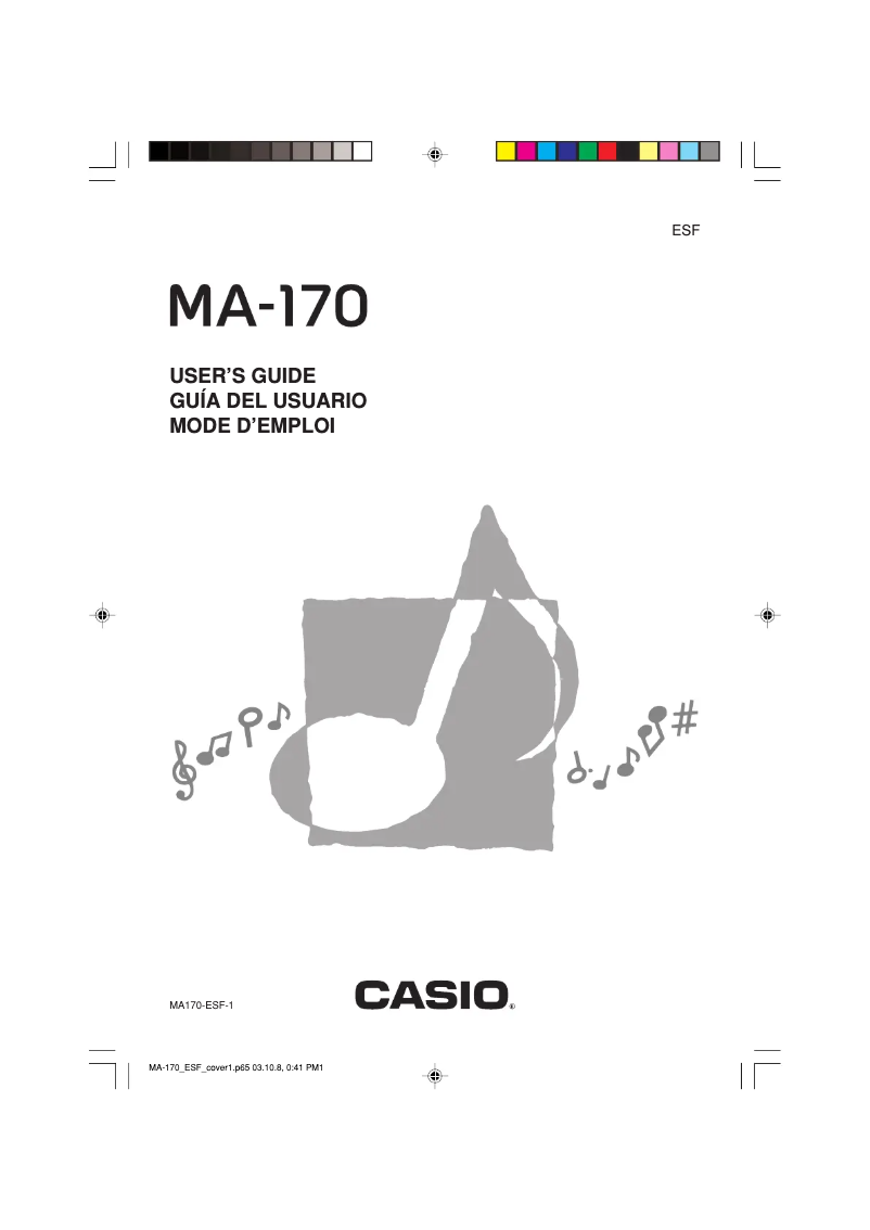 Page n°1 - Manuel utilisateur Casio MA-170