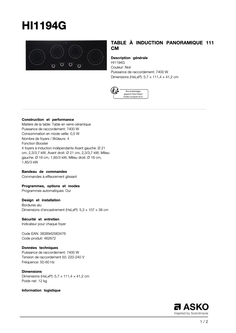 Image de la première page du manuel de l'appareil HI1194G