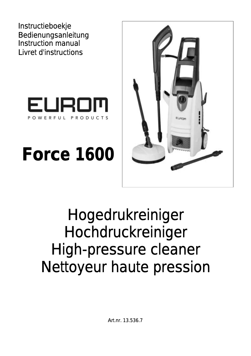 Image de la première page du manuel de l'appareil Force 1600