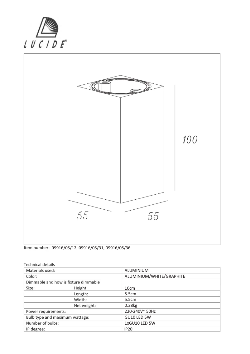 Page n°1 - Manuel utilisateur Lucide Delto 09916/05/31