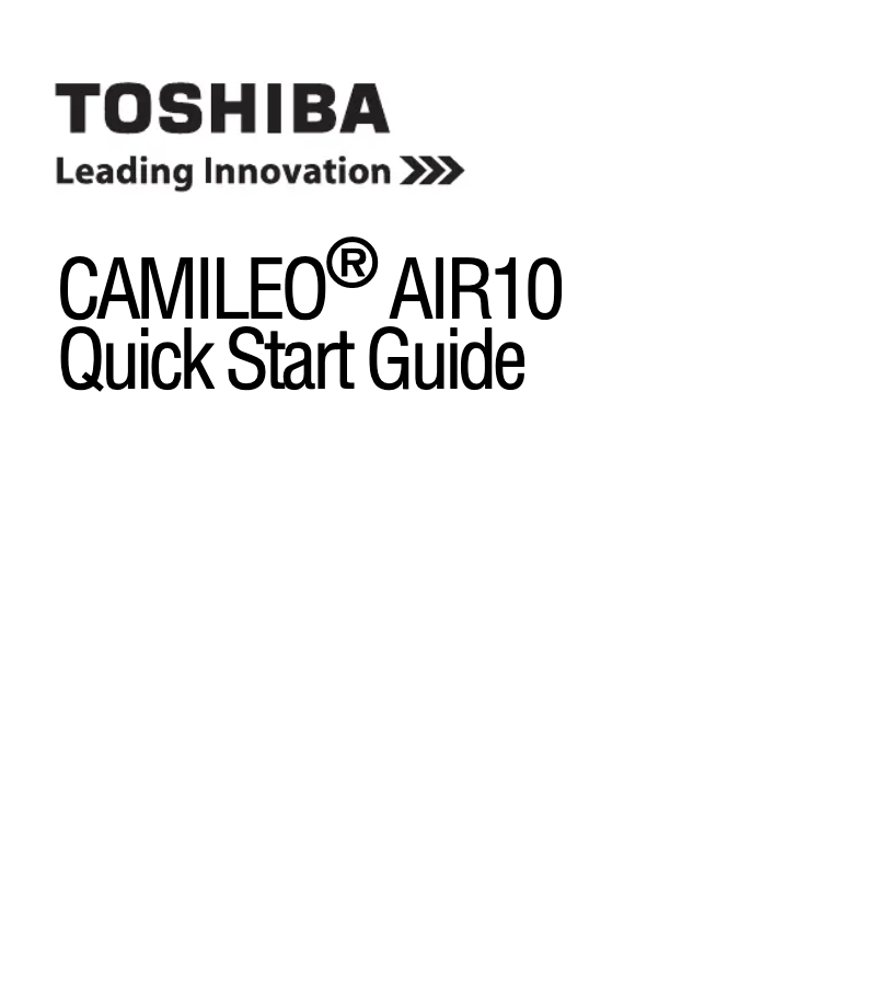Image de la première page du manuel de l'appareil Camileo AIR 10