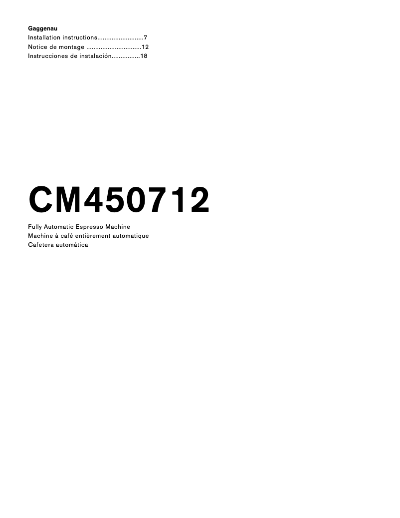 Image de la première page du manuel de l'appareil CM450712