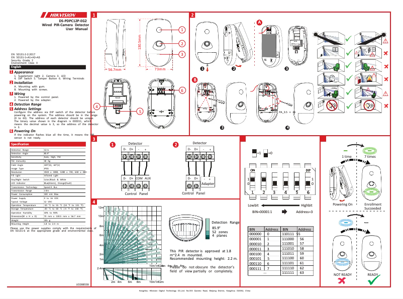 Page n°1 - Manuel utilisateur Hikvision DS-PDPC12P-EG2