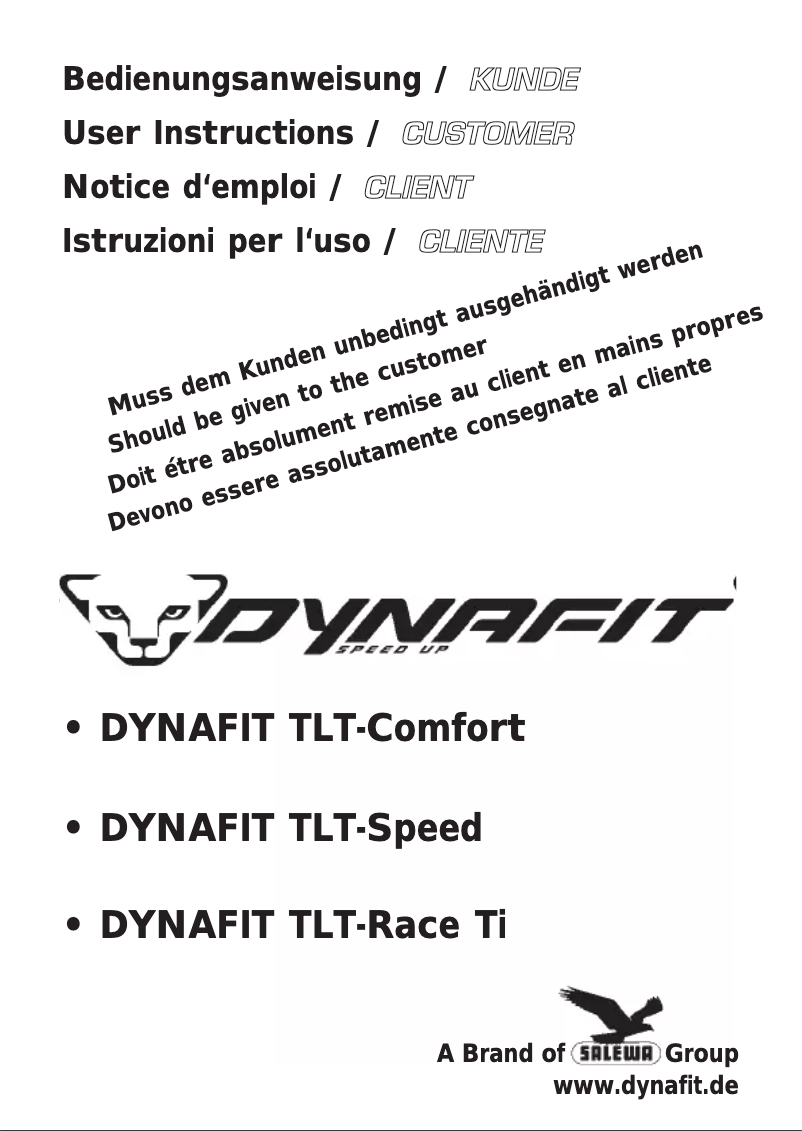 Page n°1 - Manuel utilisateur Dynafit TLT-Race Ti