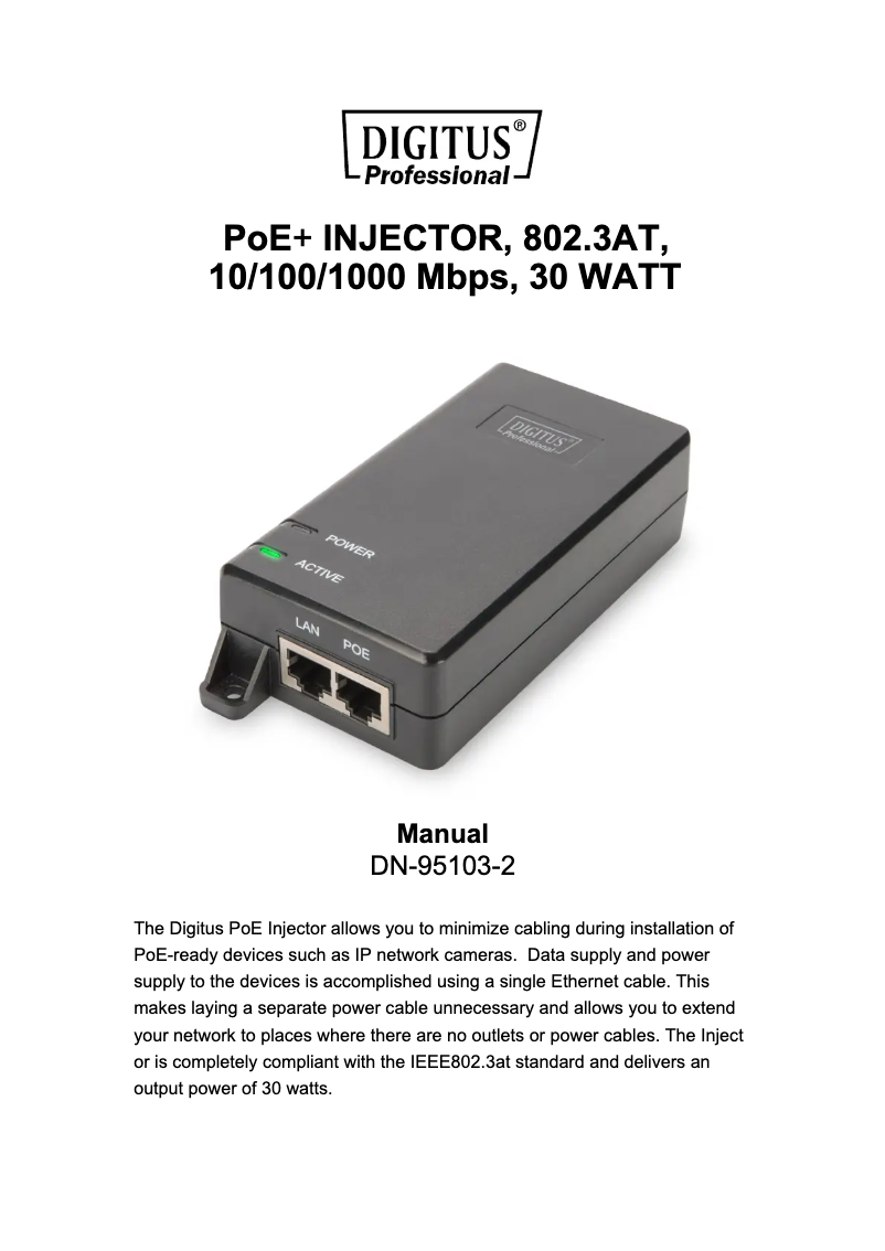Page n°1 - Manuel utilisateur Digitus DN-95103-2