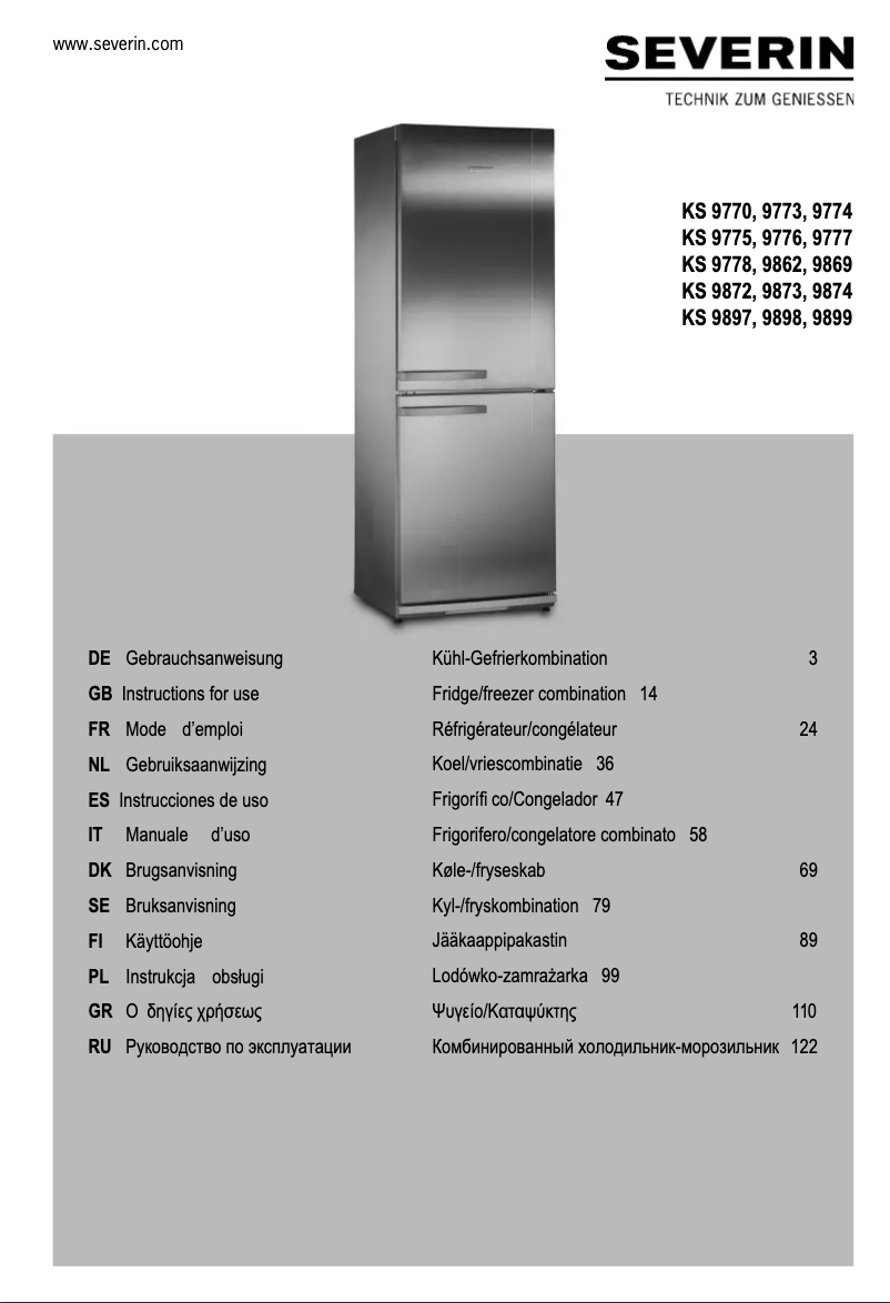 Página 1 del manual Manual de usuario Severin KS 9770