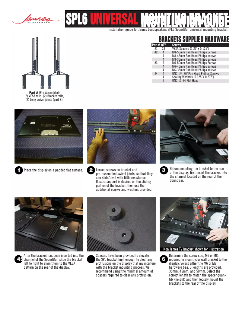 Page 1 de la notice Manuel utilisateur James SPL6QC