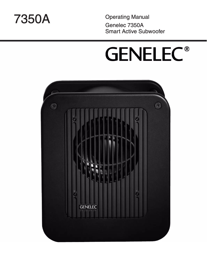 Page 1 de la notice Manuel utilisateur Genelec 7350APM