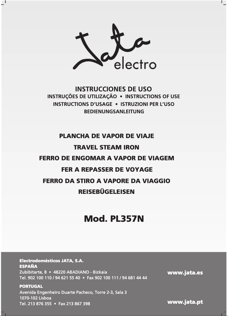 Page n°1 - Manuel utilisateur Jata PL357N