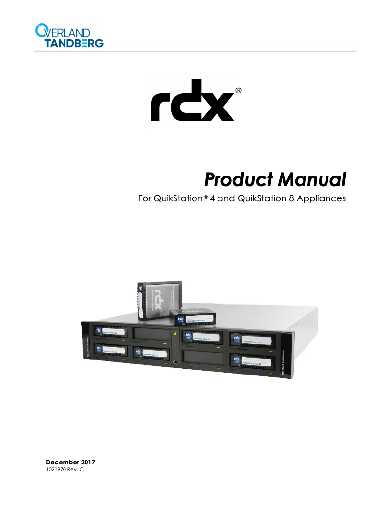 Page 1 de la notice Manuel utilisateur Tandberg Data RDX QuikStation 4