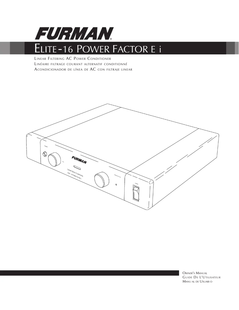 Page n°1 - Manuel utilisateur Furman Elite-16 Power Factor E i