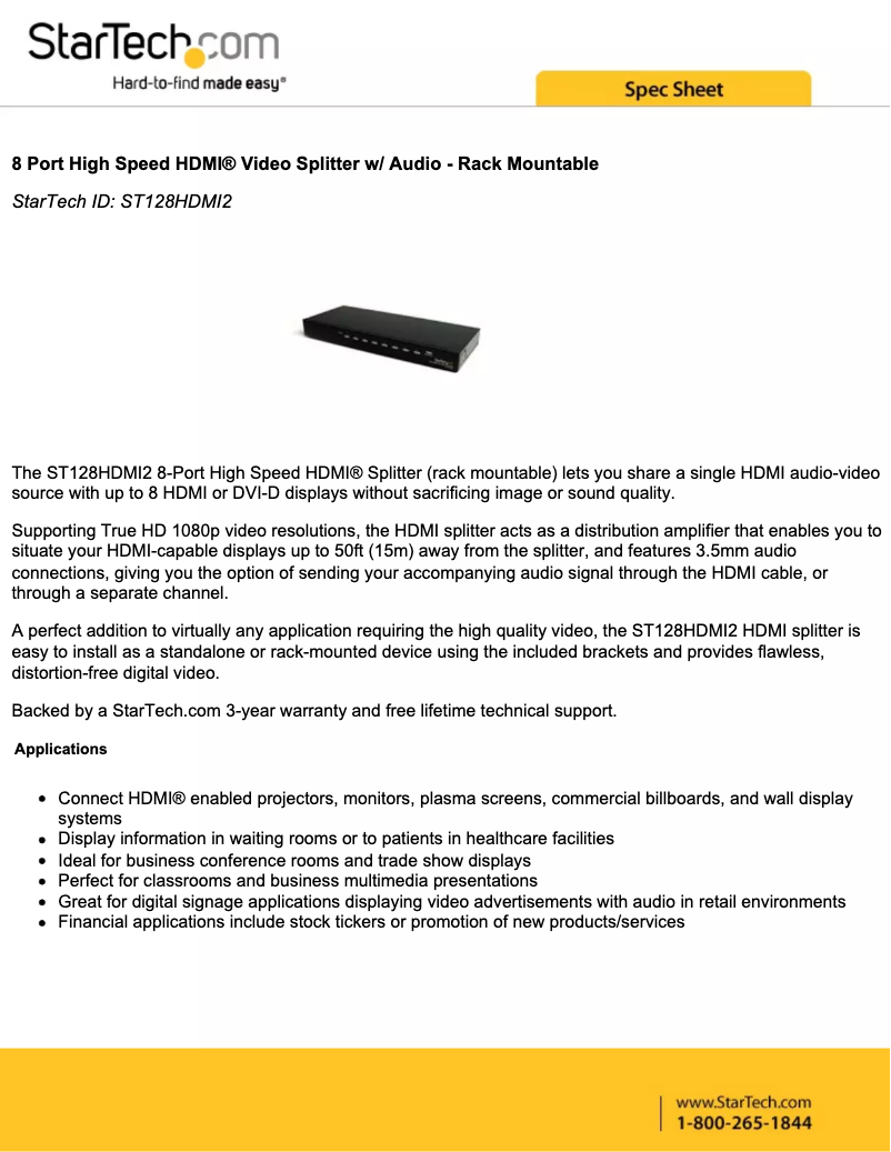 Image de la première page du manuel de l'appareil ST128HDMI2