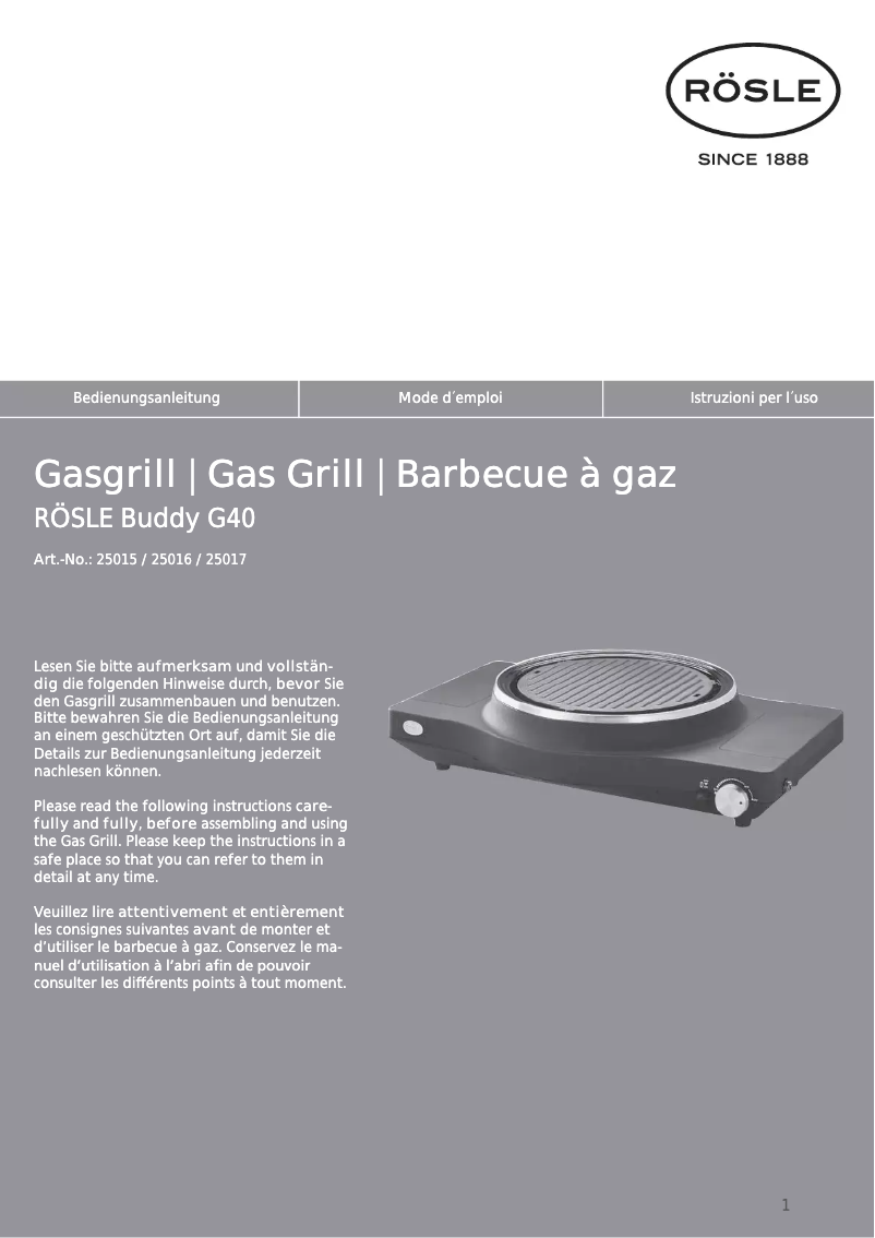 Image de la première page du manuel de l'appareil Buddy G40