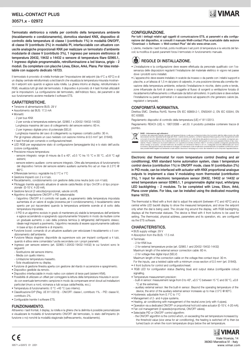 Page n°1 - Instructions / montage Vimar 30571.C