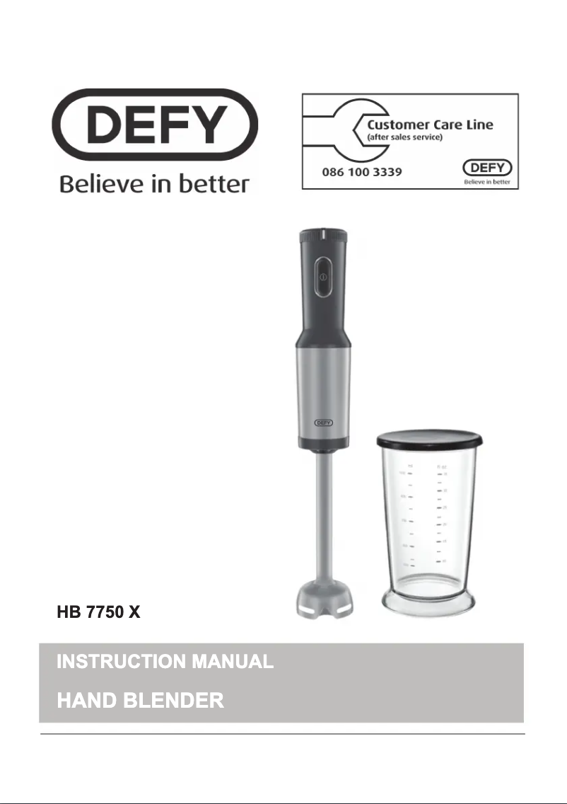 Page n°1 - Manuel utilisateur Defy HBS7750X